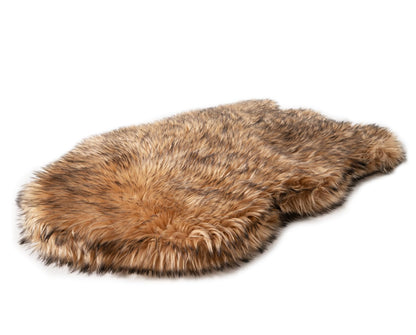 PAW BRANDS PupRug Orthopedic Memory Foam Dog Bed, White/Brown, 50x30