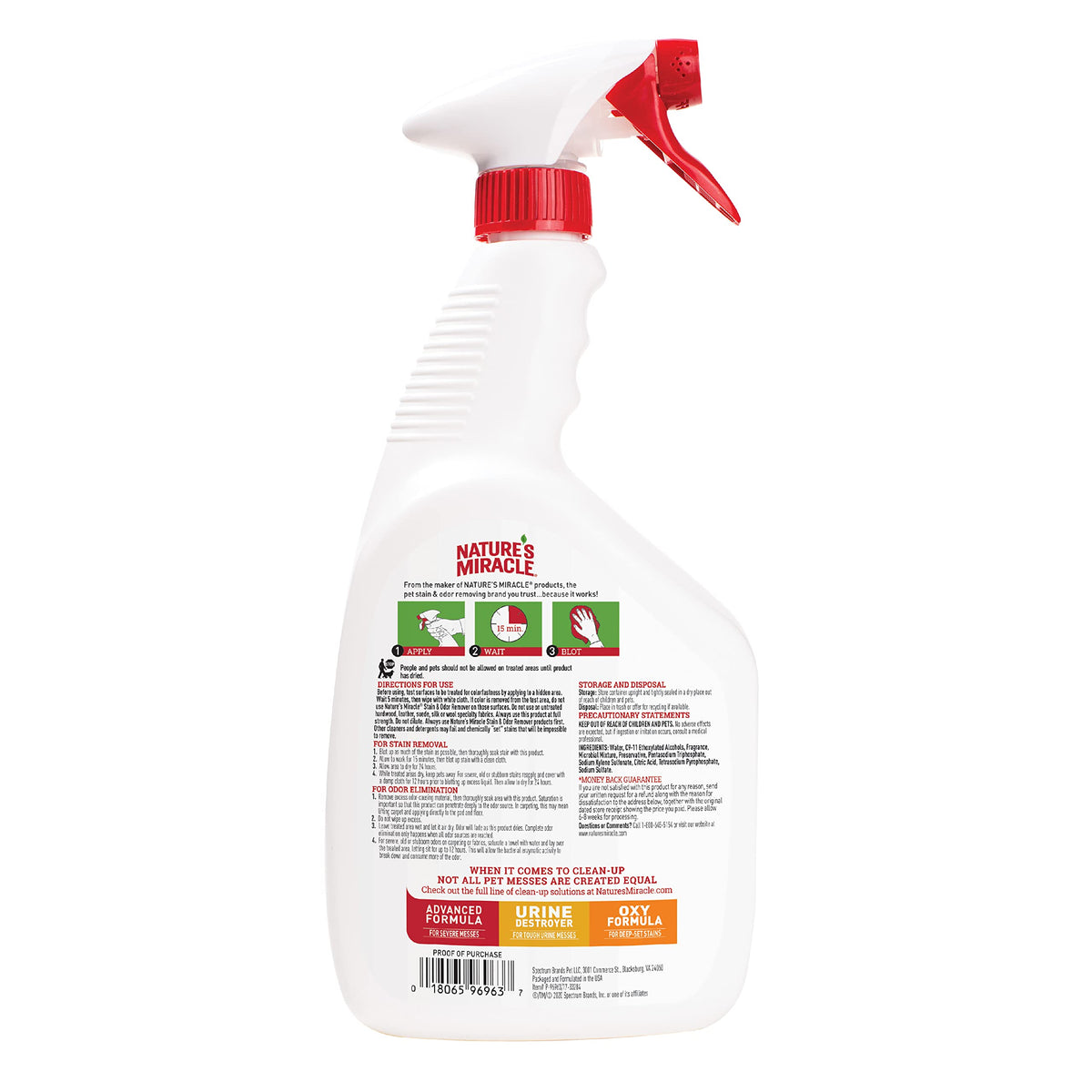 Nature’s Miracle Dog Stain & Odor Remover, Enzymatic Cleaner, 170 oz Refill