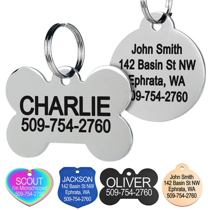 GoTags Stainless Steel Pet ID Tags, Personalized Dog Tags and Cat Tags