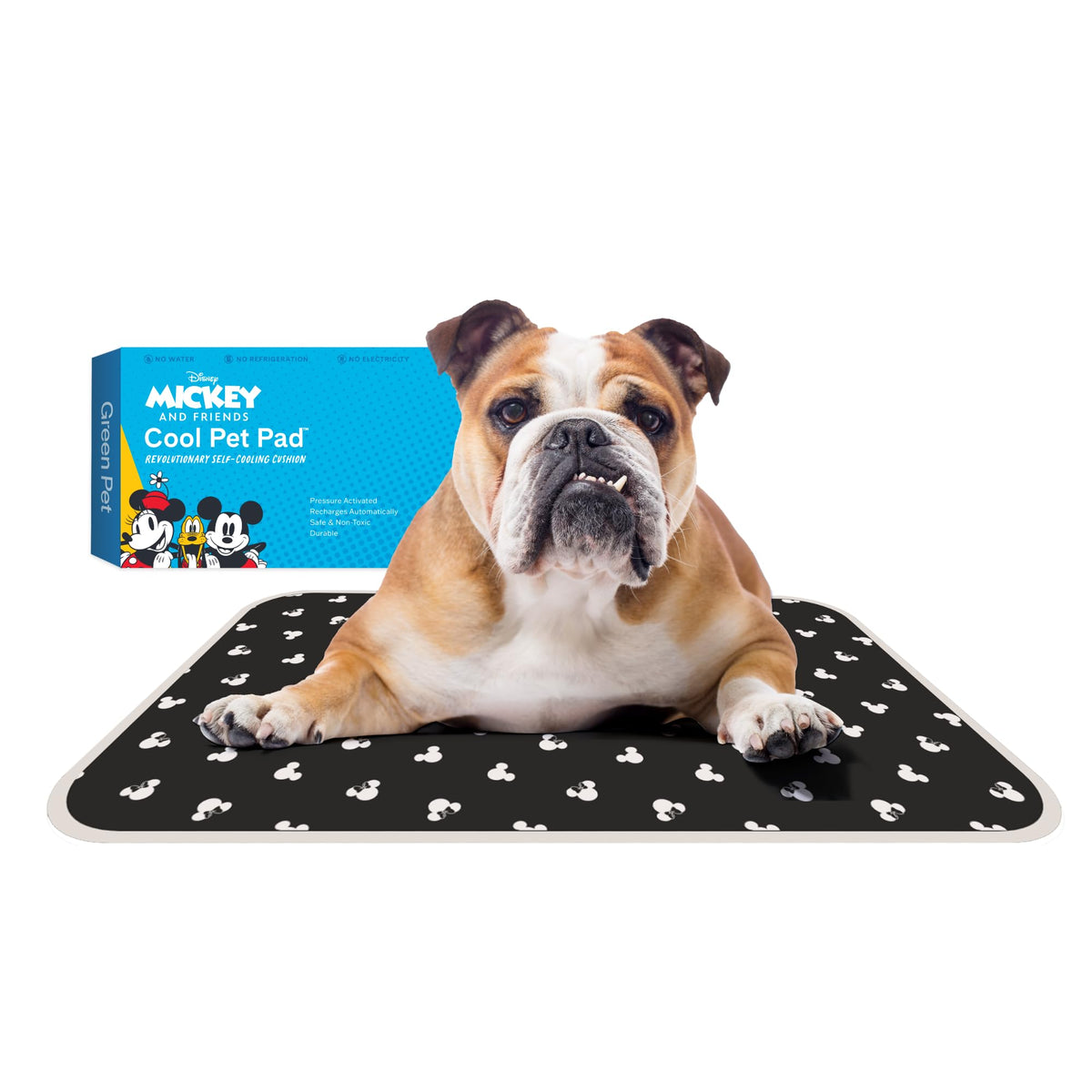 The Green Pet Shop Cool Pet Pad - Medium, Sage Grey - Self-Cooling, Pressure Activated Mat for Dogs & Cats from 21-45 lbs - Non-Toxic Gel, No Water Needed