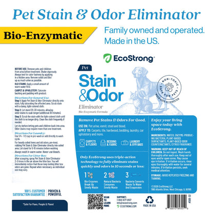 Eco Strong Pet Stain and Odor Remover - Pet Odor Eliminator, Urine Destroyer for Dogs, Pet Urine Enzyme Cleaner | Santel Woods - 128 oz