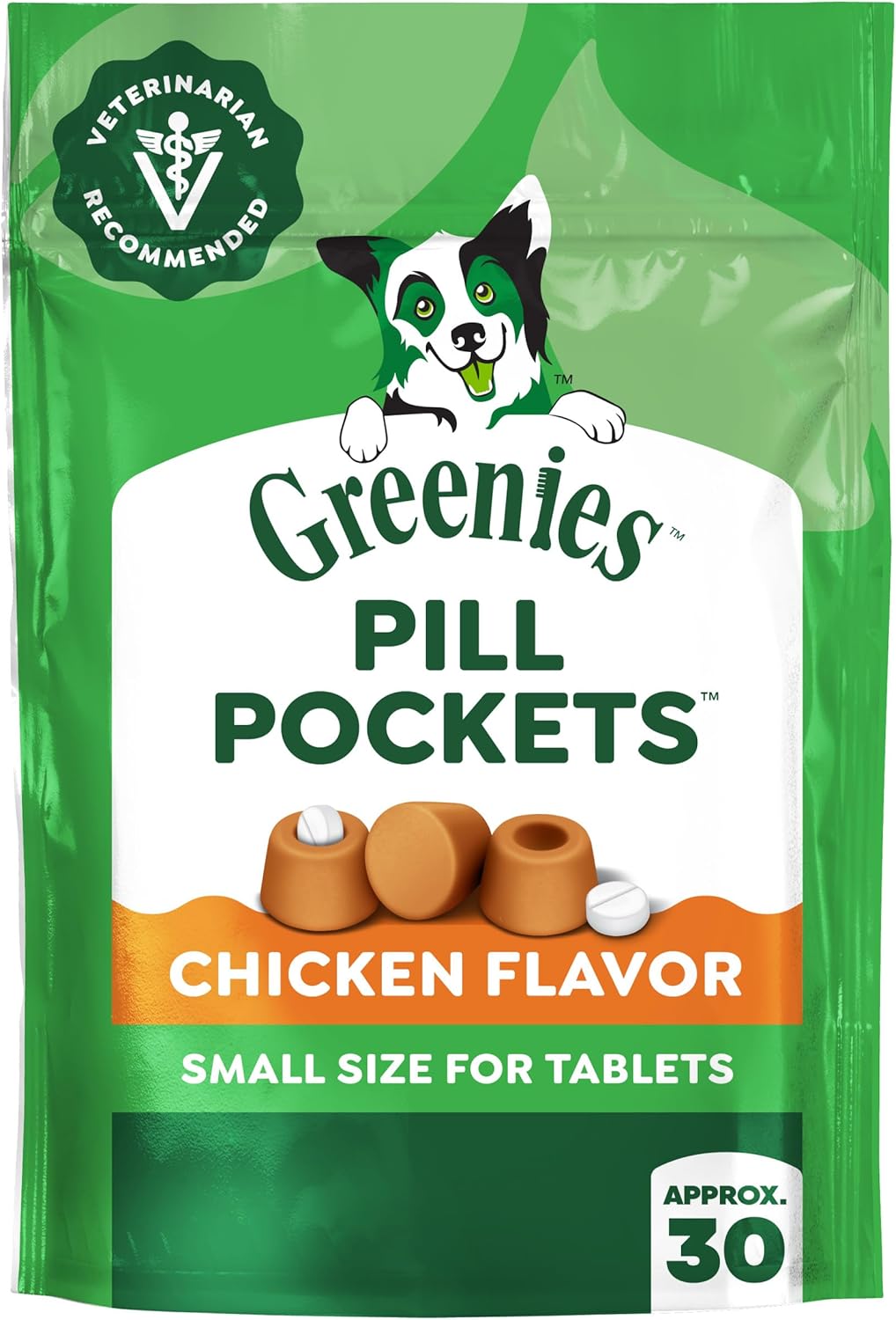 Greenies Pill Pockets Small Dog Treats, Chicken Flavor, 3.2 oz