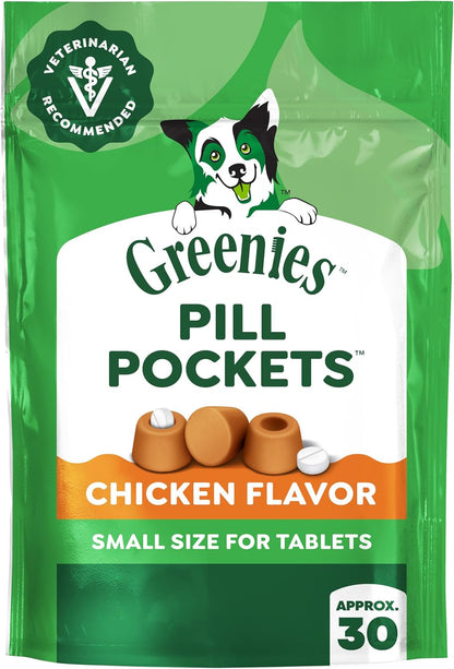 Greenies Pill Pockets Small Dog Treats, Chicken Flavor, 3.2 oz