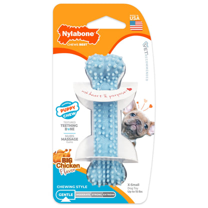Nylabone New Puppy Starter Kit, Puppy Teething Toys, 3 Pack, Blue