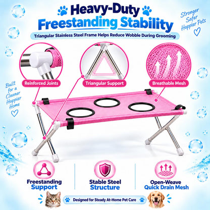 Dog Bed Foldable Grooming Hammock Stand and Bath Holder for Small Pets