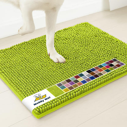 Muddy Mat® | Super Water Absorbent Door Mat Indoor, Microfiber Quick Dry Chenille Entryway Rug, Slip Resistant Front Door Mat, Indoor Mats for Entryway, Machine Washable Pet Rug, Grey 30"x19"