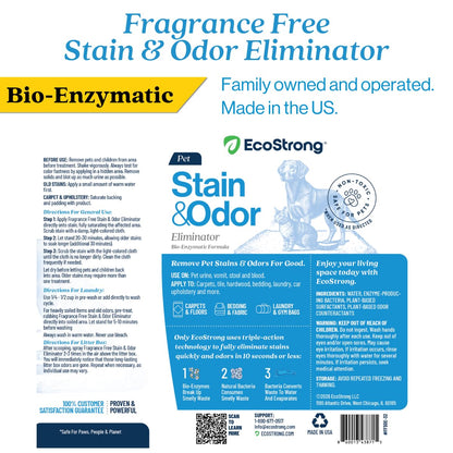 Eco Strong Pet Stain and Odor Remover - Pet Odor Eliminator, Urine Destroyer for Dogs, Pet Urine Enzyme Cleaner | Santel Woods - 128 oz