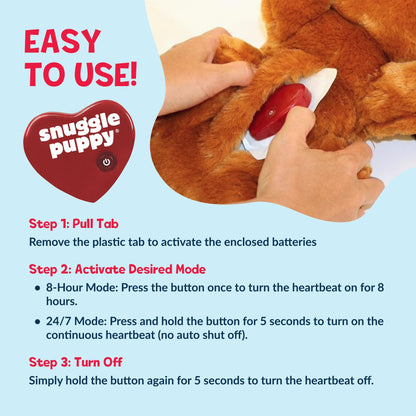 Snuggle Puppy Heartbeat Toy, Calming Comfort, Medium Breeds - Biscuit