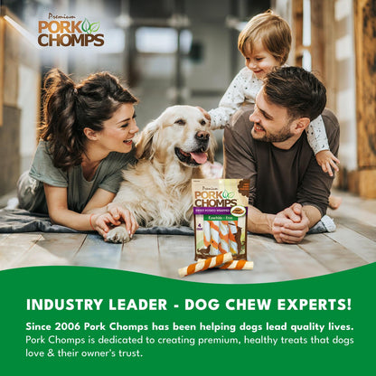 Pork Chomps Baked Pork Skin Dog Chews, 6 in Twists, Assorted Flavors, 24 Ct