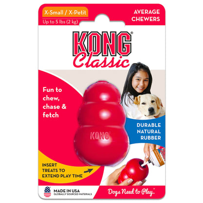 KONG Classic Stuffable Dog Toy, Natural Rubber Chew, for Medium Dogs