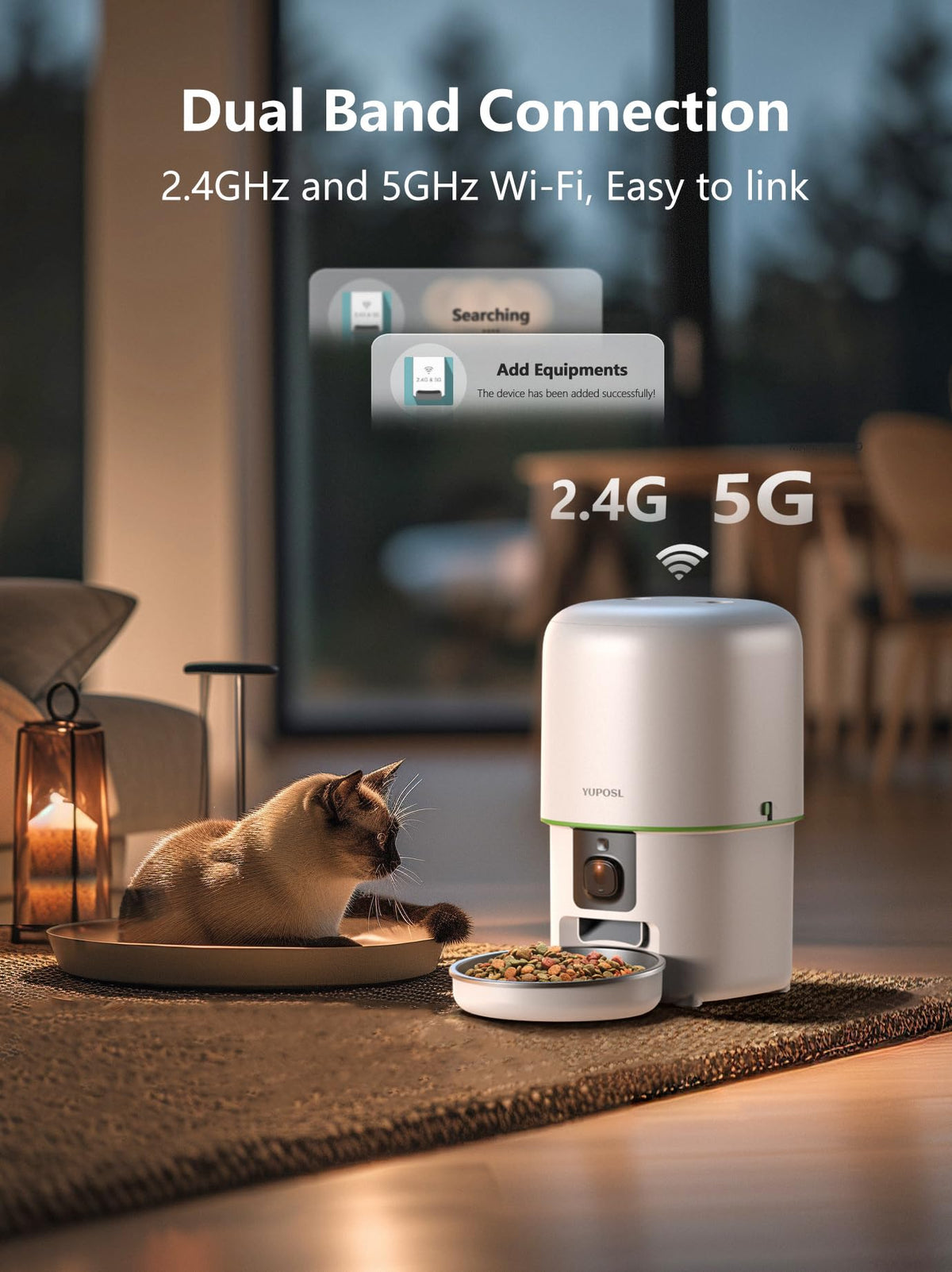 Automatic Cat Feeder, 3L Cat Food Dispenser with Anti-Jam Design, Over 180-day Battery Life, 1-6 Meals Per Day with Stainless Steel Cat Bowl, Keep Dry Food Fresh, Timed Pet Feeder Also for Small Dog
