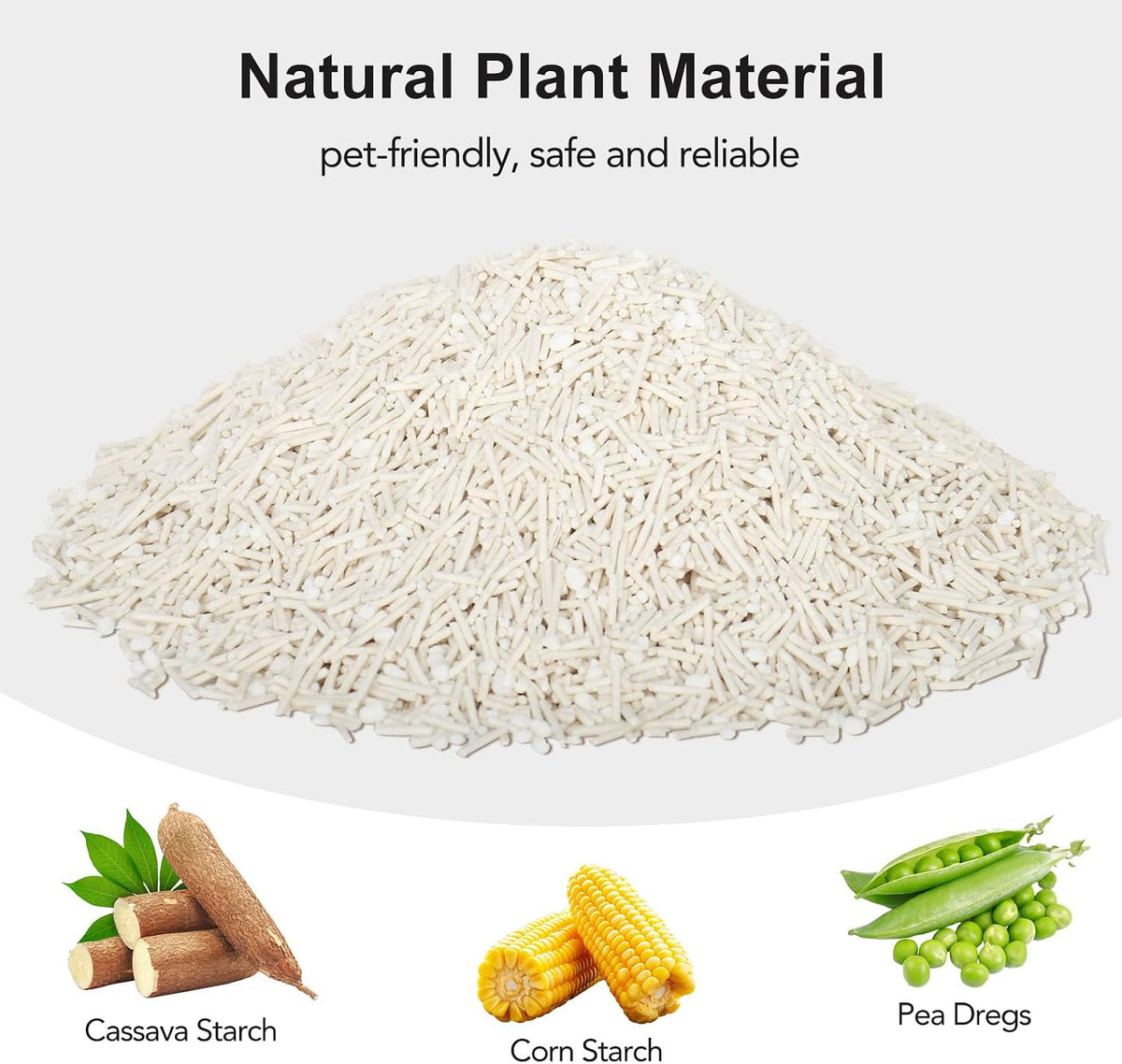Non-Stick Ultra Clumping Tapioca Tofu Cat Litter, Odor Control Low Tracking Kitty Litter Pellets, Plant-Base Natural Ingredients Cat-Litter, 9 lb X 2 Pack
