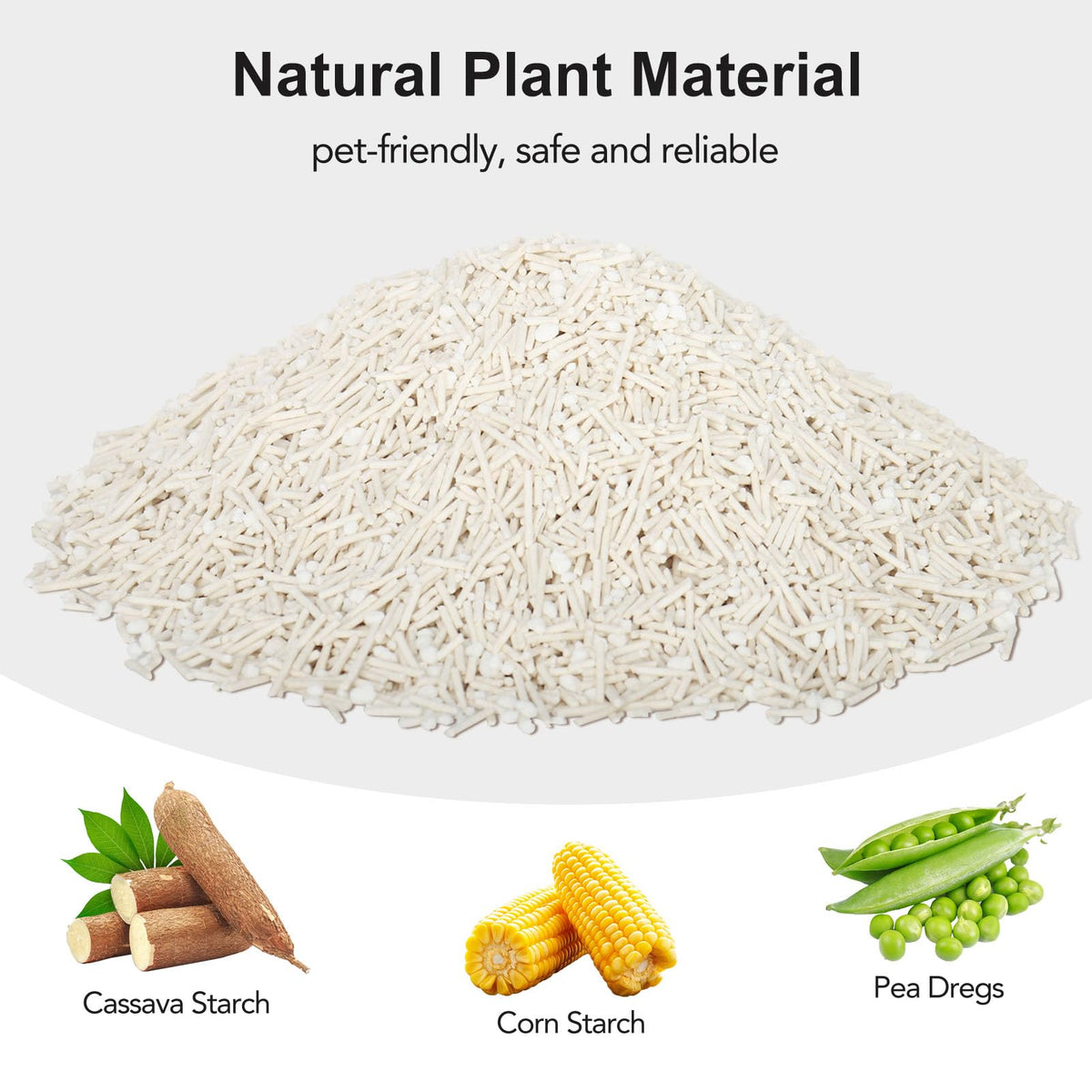 Non-Stick Ultra Clumping Tapioca Tofu Cat Litter, Odor Control Low Tracking Kitty Litter Pellets, Plant-Base Natural Ingredients Cat-Litter, 9 lb X 2 Pack