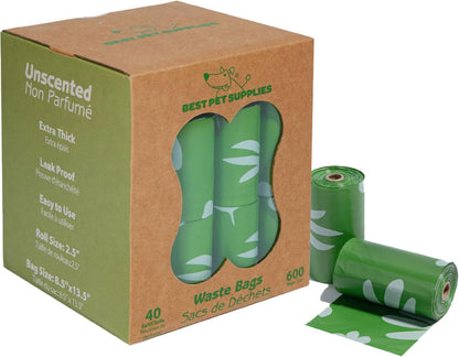 Best Pet Supplies GRS Poop Bags for Dogs - 600 Count, Green, Unscented