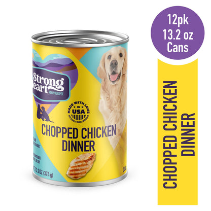 A Strong Heart Chopped Dog Food, Real Beef Dinner, 13.2oz Cans, 12pk