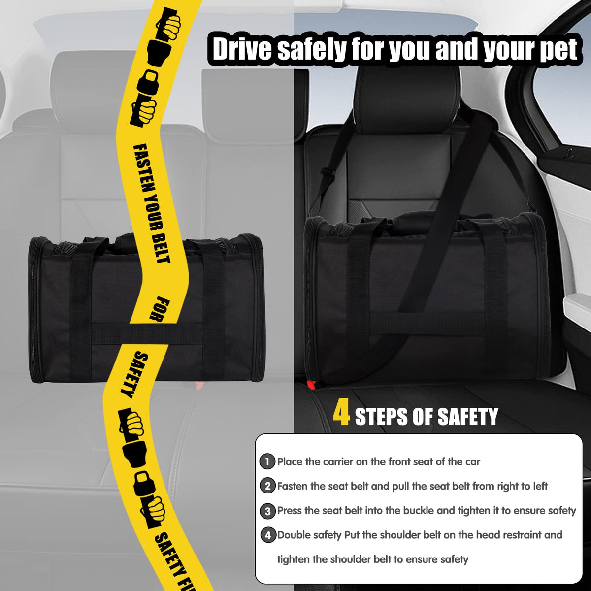 Cat Dog Carriers Soft-Sided Pet Carrier Large Cats for Medium Big Cat Small Dog Puppy up to 16lbs TSA Airline Approved Animal Collapsible Cat Carrier Carriers Travel Carrier Cat Bag (17x11x11)