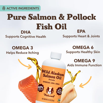 Natural Dog Company Wild Alaskan Salmon Oil for Dogs - 16 oz