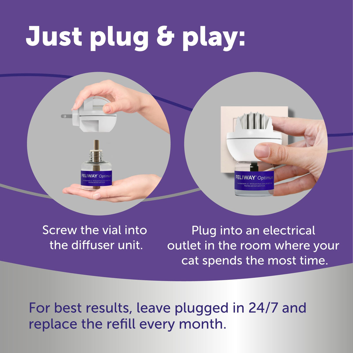 FELIWAY Optimum Cat Calming Pheromone Diffuser Refill - 3 Pack