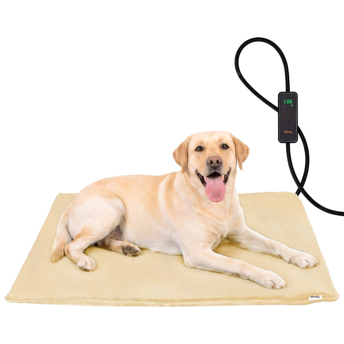 Toozey Cat Heating Pad for Cats & Dogs, Heated Bed Mat, 18 x 16 in, Grey