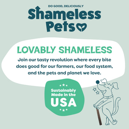 Shameless Pets Blueberry & Mint Dental Chews for Dogs, 8 Chews - Natural Dog Teeth Cleaning Treats with Fresh Breath Benefits | Grain-Free Dental Sticks for Small, Medium & Large Dogs (Pack of 6)