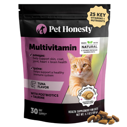 Pet Honesty Vet Backed Cat Multivitamin Lickable Puree, Salmon, 40 Ct