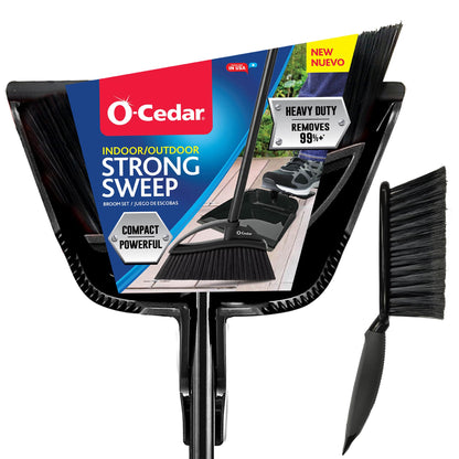 O-Cedar Pet Pro Broom with Step-On Dustpan | Removes Over 99% of Dust & Dirt in One Sweep | Removes 3X More Pet Hair | Quiet Cleaning Tool for Cat and Dog Owners