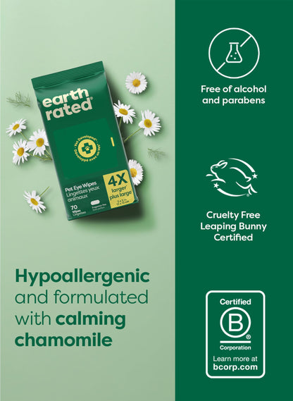 Earth Rated Dog Wipes for Paws & Butt, Deodorizing, Unscented, 100ct