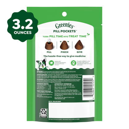 Greenies Pill Pockets Small Size Dog Treats, Peanut Butter, 3.2 oz