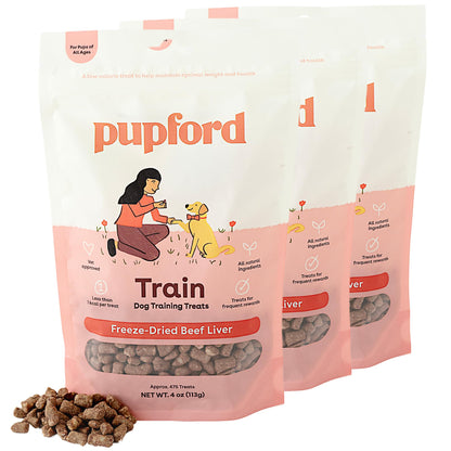 Pupford Freeze Dried Training Treats for Dogs & Puppies (Beef Liver, 4 oz)