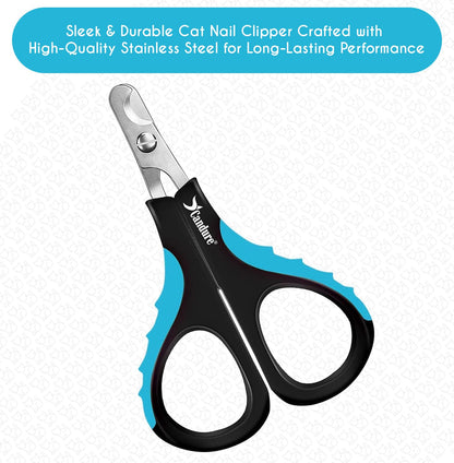 Candure Cat Nail Clippers for Indoor Cats, Rabbits, Hamsters, Birds with Precise Angled Edges to Ensure Easy & Safe Trimming Stainless Steel Cat Nail Trimmer for At-Home Cat Grooming