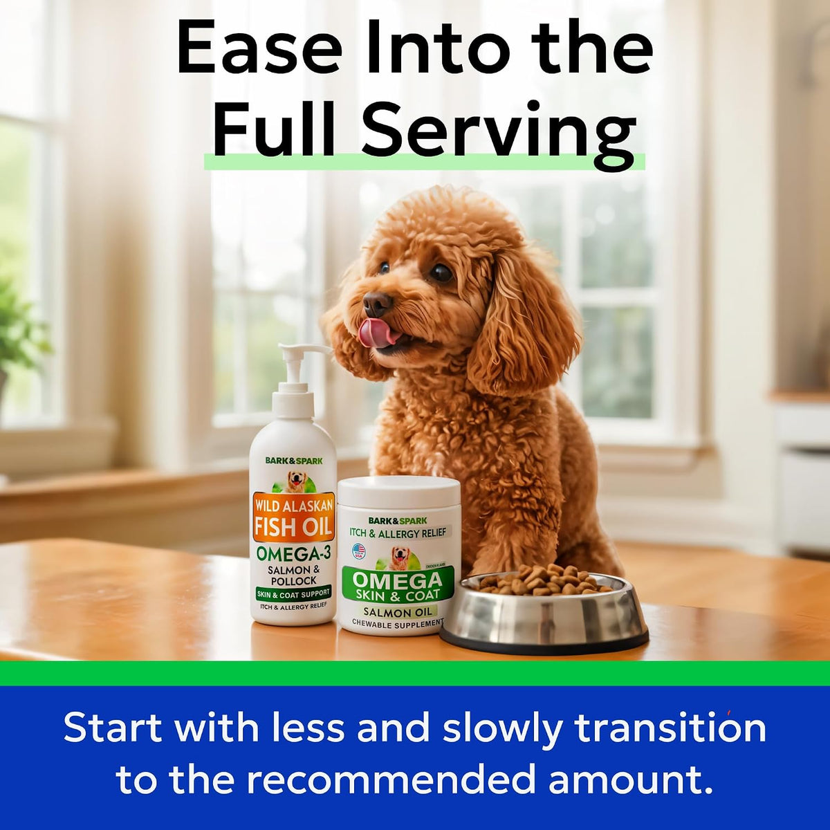 Omega 3 + Fish Oil for Dogs - Skin & Coat Support, Itch & Allergy Relief
