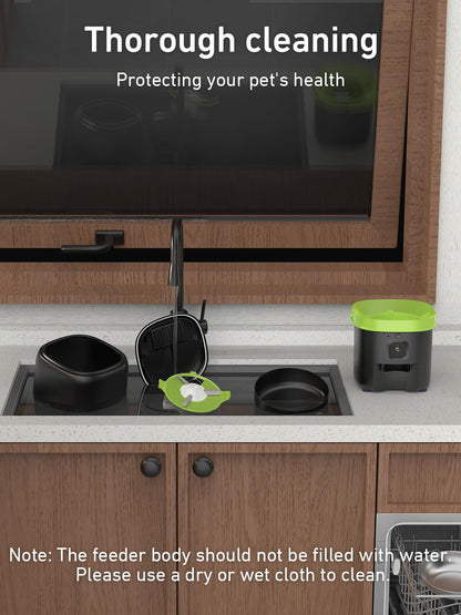Automatic Cat Feeder, 3L Cat Food Dispenser with Anti-Jam Design, Over 180-day Battery Life, 1-6 Meals Per Day with Stainless Steel Cat Bowl, Keep Dry Food Fresh, Timed Pet Feeder Also for Small Dog