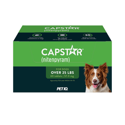 Capstar for Dogs (nitenpyram), Fast-Acting Oral Flea Treatment for Dogs Over 25+ lbs, Vet-Recommended Flea Medication Tablets Start Killing in 30 Minutes, 6 Doses