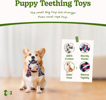 SHARLOVY Large Tough Chew Toys for Aggressive Chewers, 9 Pack Dog Rope Toys
