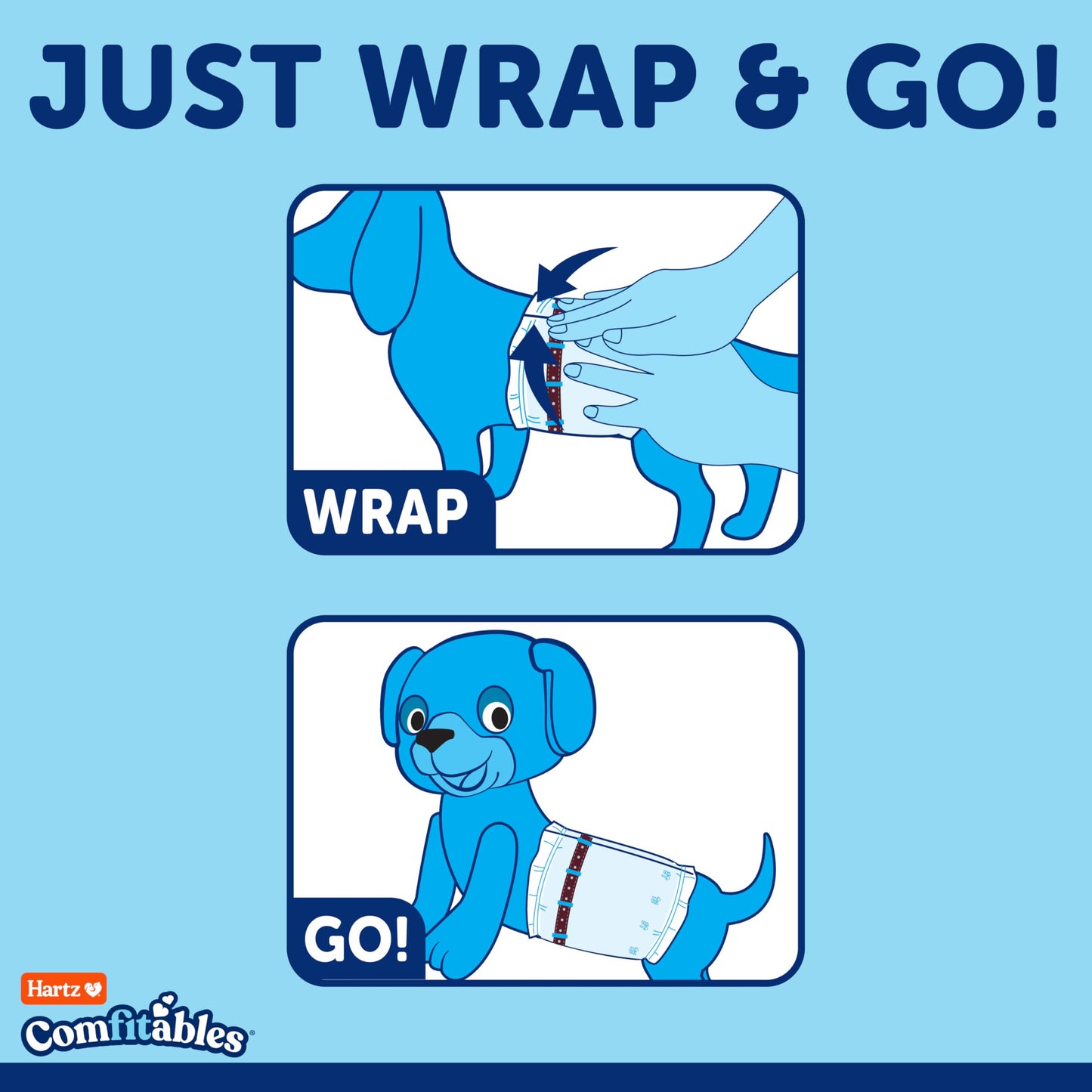 Hartz Comfitables Disposable Male Dog Wraps Stretchy Waistband, M 36 Count