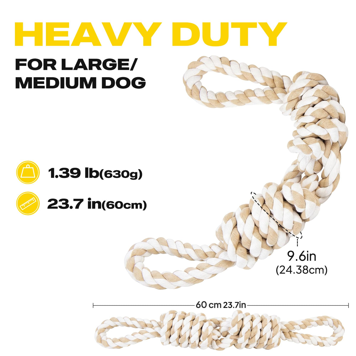 Fida Dog Rope Toys for Aggressive Chewers, Chew Toys for Large Medium Dogs