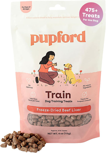 Pupford Freeze Dried Training Treats for Dogs & Puppies (Beef Liver, 4 oz)