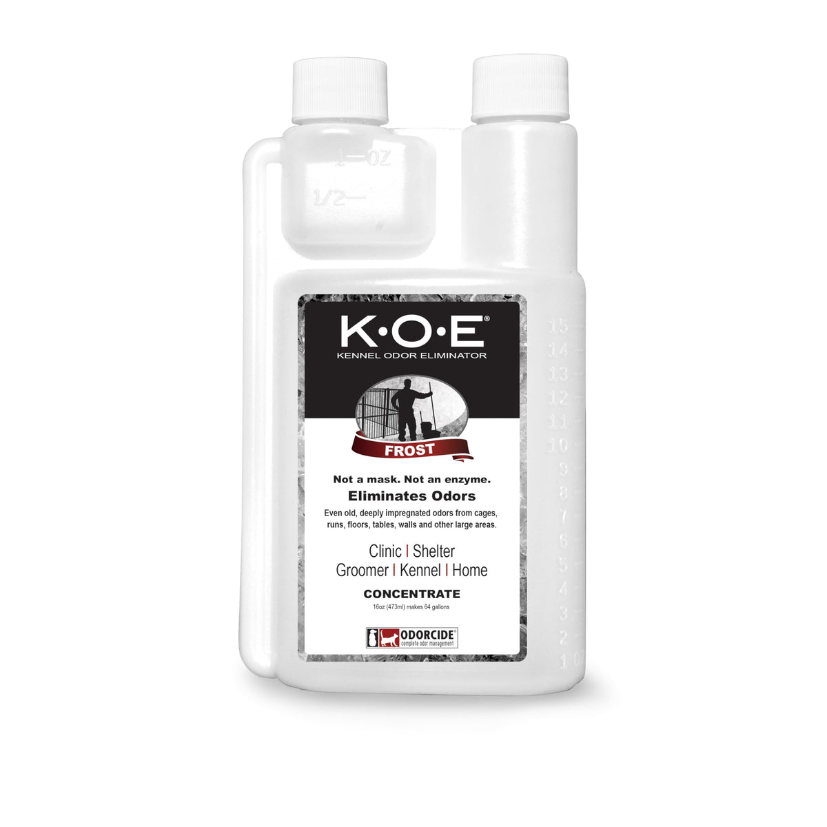 Odorcide K.O.E Kennel Odor Eliminator Concentrate, Fresh Scent, 16 oz - Non-Enzymatic Formula for Cages, Runs, Home and Kennel Use