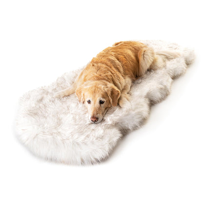 PAW BRANDS PupRug Orthopedic Memory Foam Dog Bed, White/Brown, 50x30