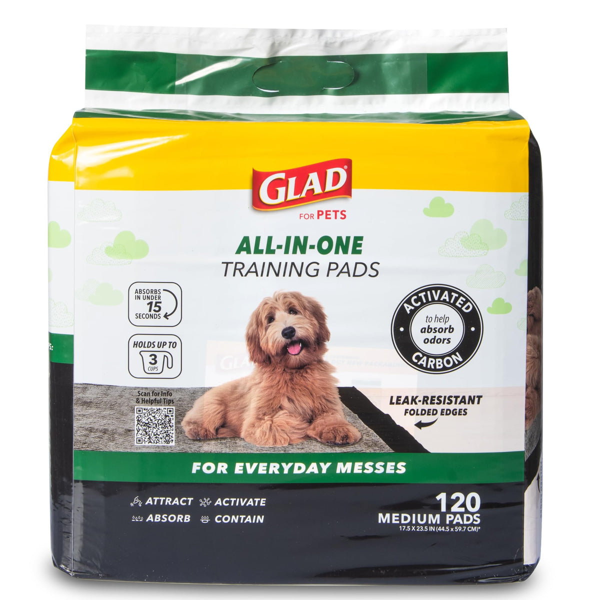 Glad for Pets Activated Carbon Disposable Dog Training Pads, 100 Count