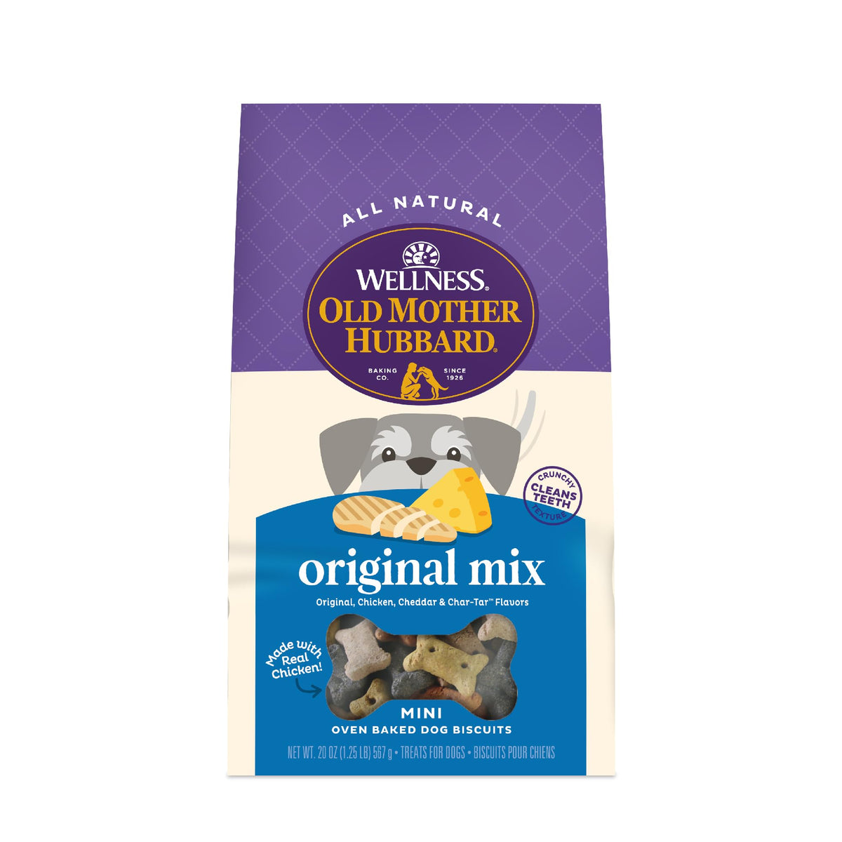Old Mother Hubbard Wellness P-Nuttier Dog Biscuits, Natural, Training Treats, Peanut Butter Flavor, Mini Size, (20 Ounce Bag)