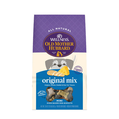 Old Mother Hubbard Wellness P-Nuttier Dog Biscuits, Natural, Training Treats, Peanut Butter Flavor, Mini Size, (20 Ounce Bag)