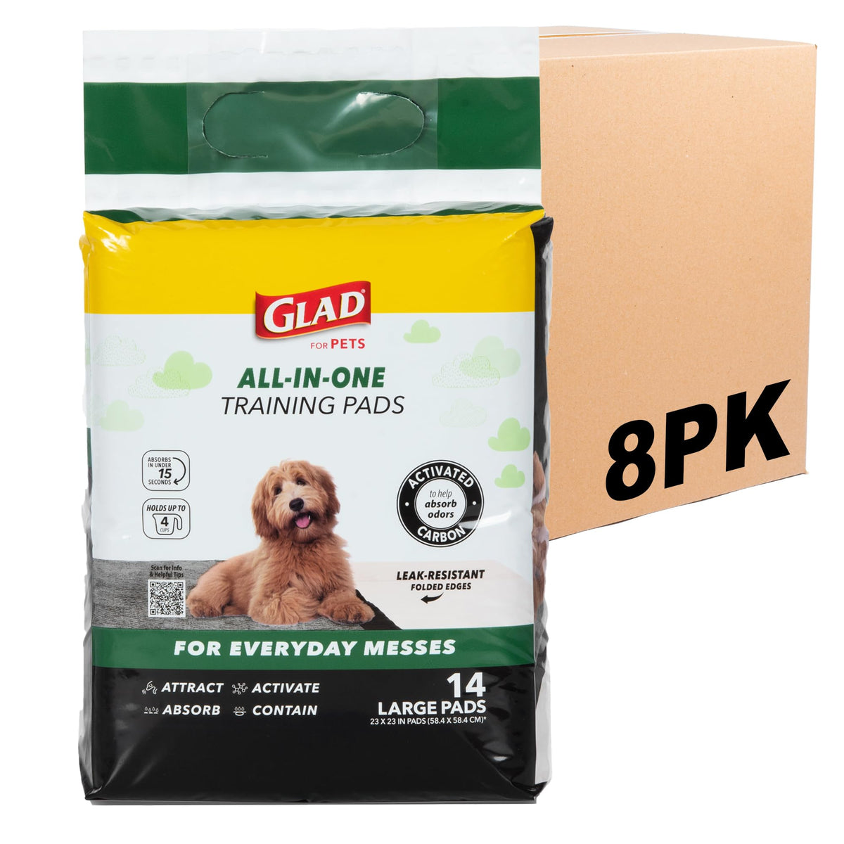 Glad for Pets Activated Carbon Disposable Dog Training Pads, 100 Count