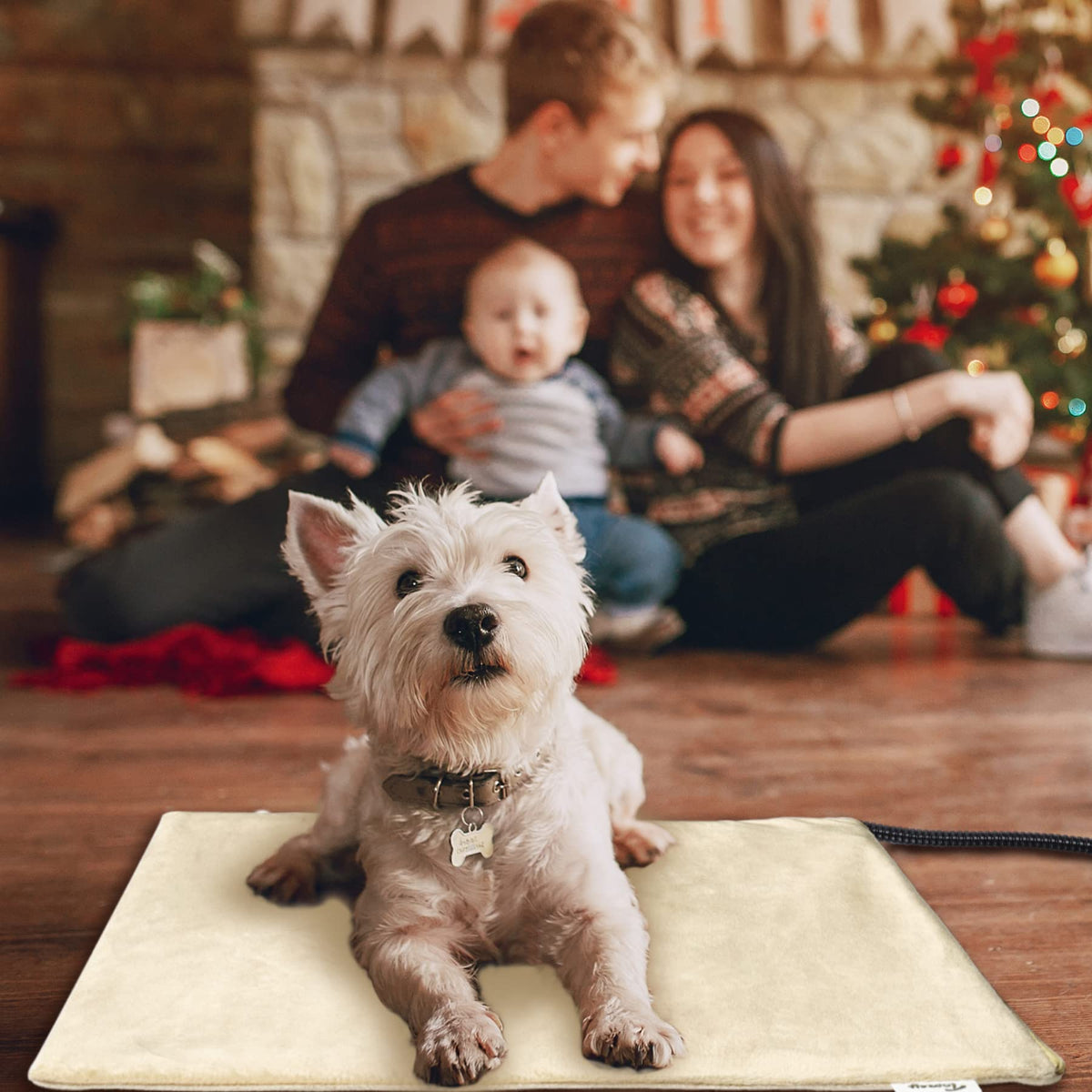 Toozey Cat Heating Pad for Cats & Dogs, Heated Bed Mat, 18 x 16 in, Grey