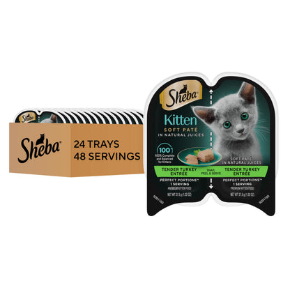 Sheba Perfect Portions Kitten Pate Wet Cat Food, Multipack, 2.6 oz, 24 ct