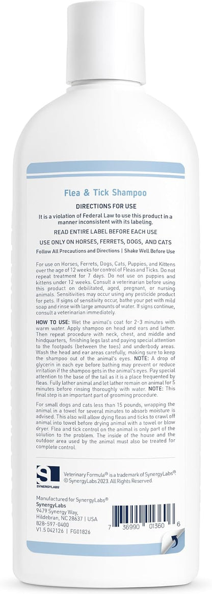 Veterinary Formula Flea and Tick Shampoo for Dogs and Cats, 16 oz