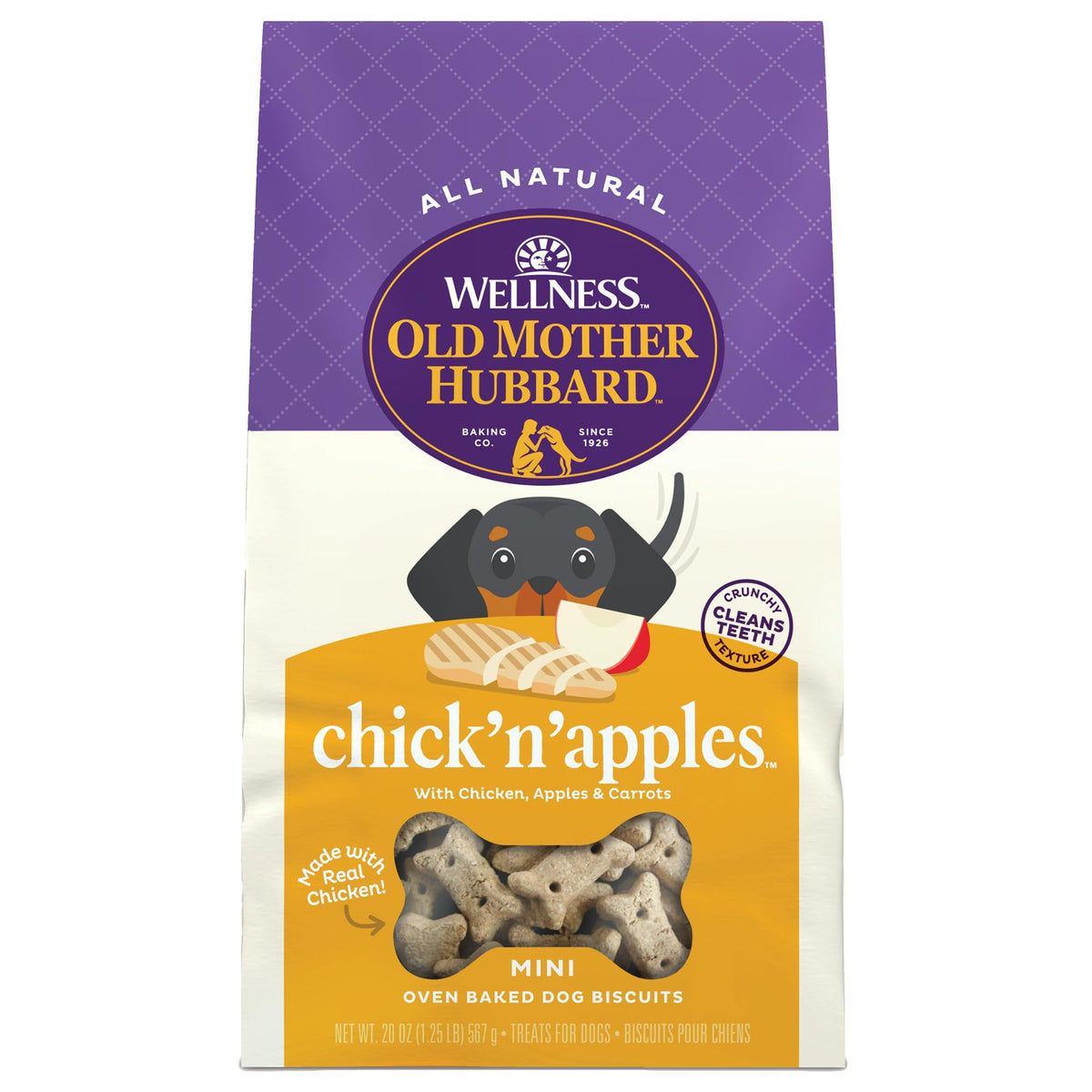 Old Mother Hubbard Wellness P-Nuttier Dog Biscuits, Natural, Training Treats, Peanut Butter Flavor, Mini Size, (20 Ounce Bag)