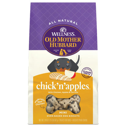 Old Mother Hubbard Wellness P-Nuttier Dog Biscuits, Natural, Training Treats, Peanut Butter Flavor, Mini Size, (20 Ounce Bag)
