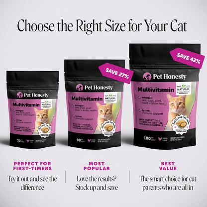 Pet Honesty Vet Backed Cat Multivitamin Lickable Puree, Salmon, 40 Ct