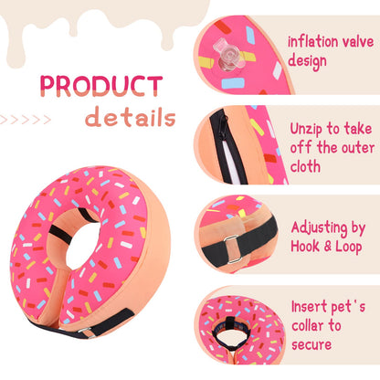 Supet Inflatable Dog Cone Collar for Small Dogs Puppies Cats, Soft Dog Cone Alternative After Surgery for Puppies Cats to Stop Licking
